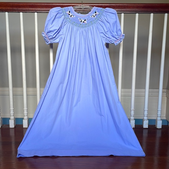 Remember Nguyen Other - Girls Boutique Remember Nguyen Classic Cow Smocked Periwinkle Dress Size 8